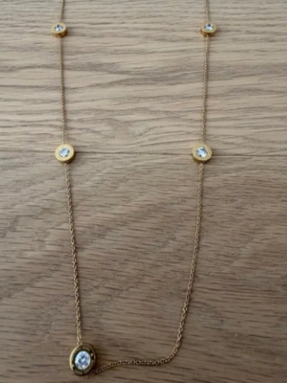 Michael Kors Gold-Tone Crystal Lariat Necklace – NEW WITH TAGS + BOX
